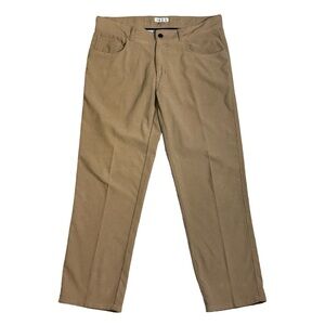 Peter Millar mens 34 tan straight fit soft corded performance golf pants EUC